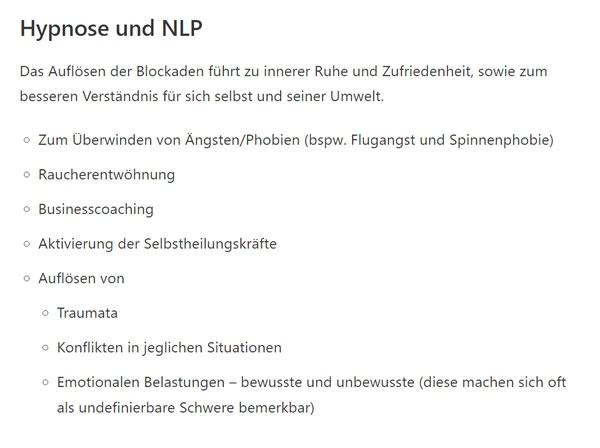 Hypnose NLP für  Bretzfeld