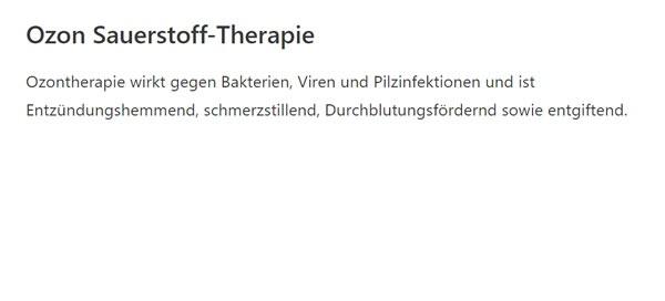 Ozon Sauerstoff Therapie 